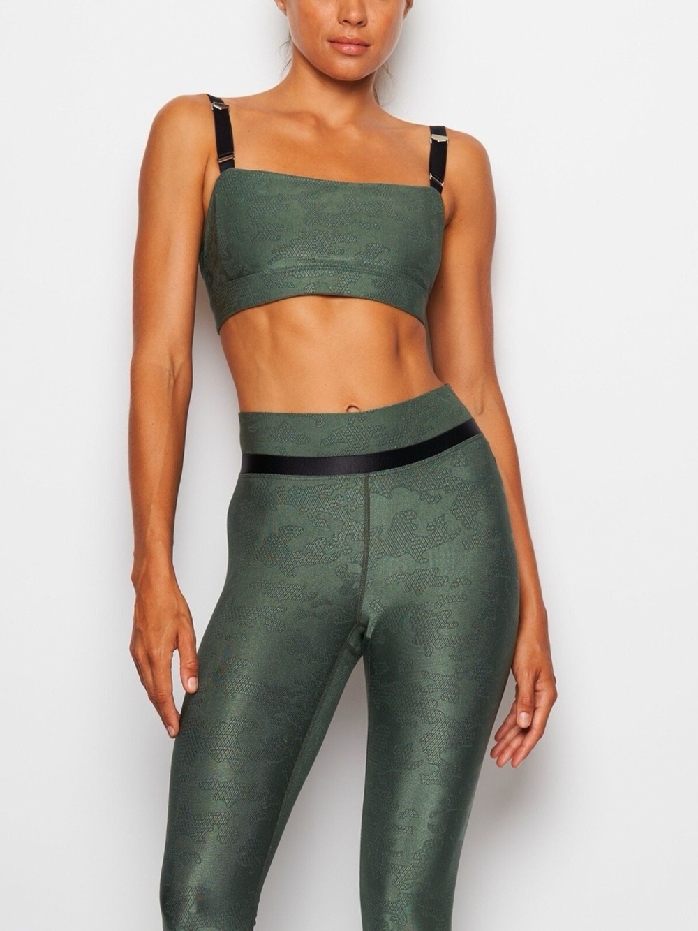 Heroine Sport Green Camo Sports Bra EUC